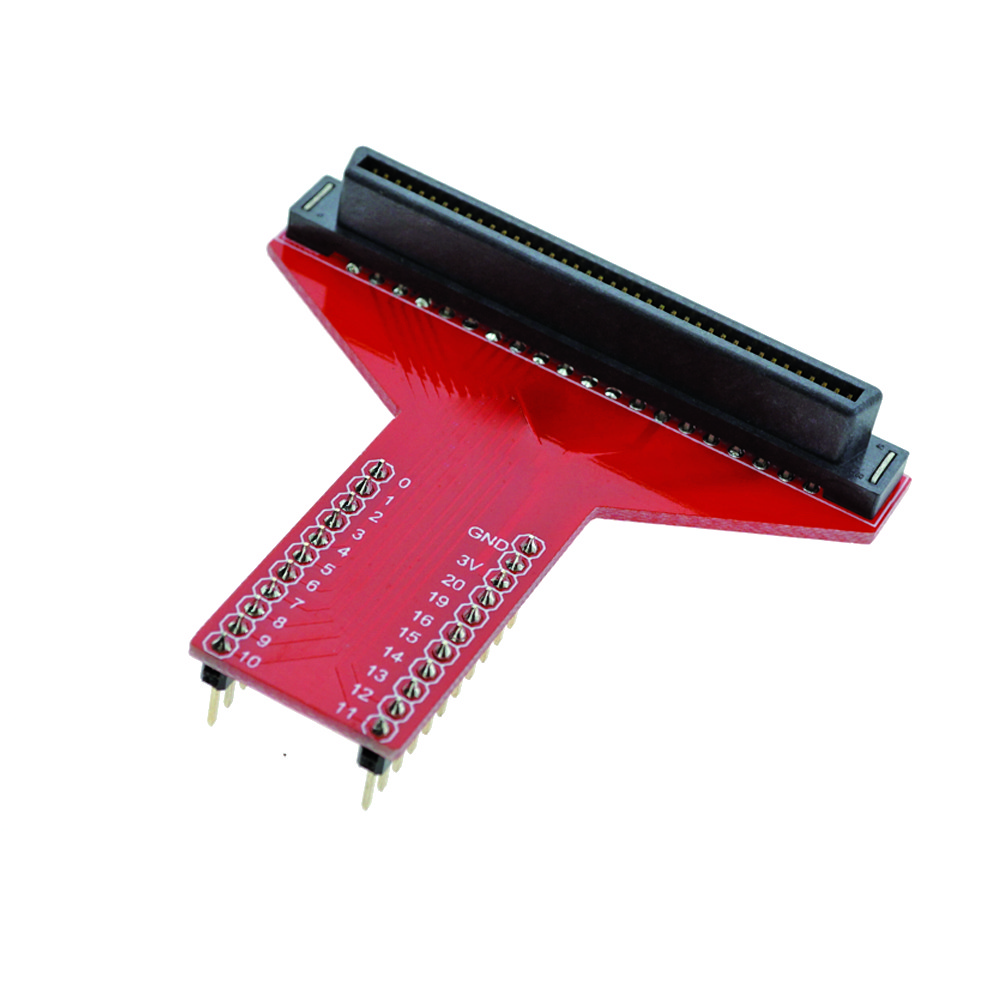Environmental Friendly Electronic Components Red T Type Shield Adapter For Microbit