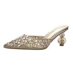 6111-1 Korean fashion pointed shallow mouth high heels sexy thin rhinestone