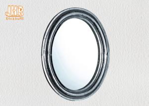 Wholesale Oval Industrial Style Fiberglass Furniture Silver Mosaic Glass Framed Wall Mirror from china suppliers