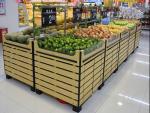 Bottomless Wooden Retail Display Shelves / Fruit Vegetable Wooden Shop Shelving