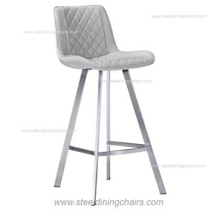 Wholesale Fabric Covers Fixed 44CM 94CM Ss Beige Upholstered Bar Stools With Arms from china suppliers
