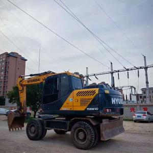 Wholesale Hyundai 150W-9 Used Excavators 15tons Large Hydraulic Wheel Excavator Digger from china suppliers