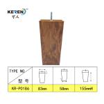 KR-P0186W3 Wood Grain Plastic Sofa Feet Replacement , Square Furniture Feet 83