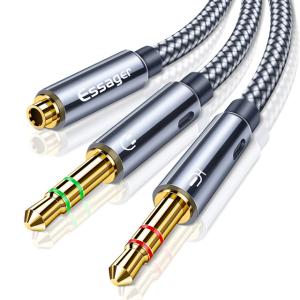 Wholesale Audio Converter Female to 2 Male Audio Adapter Cable with 3.5MM Interface from china suppliers