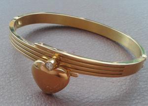 Wholesale 316L S.Steel Ladies Silver Platinum Italy Paris Designer HEART Style Bracelet Bangle from china suppliers