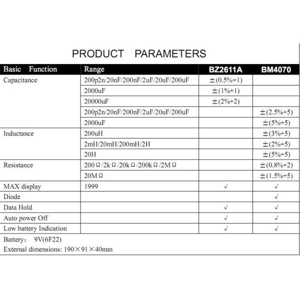 Capaticance Meter Bz2611A digital multimeter