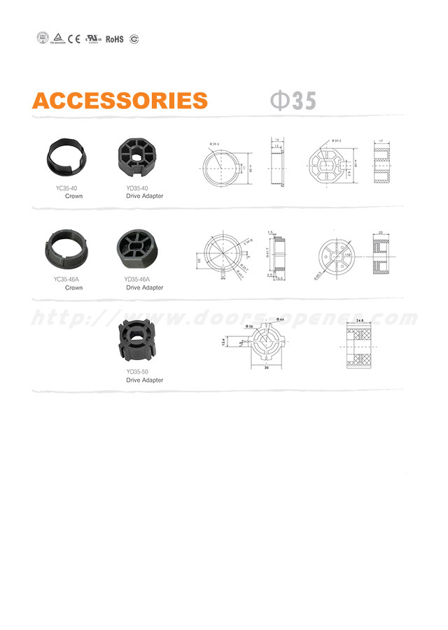 35E AC 120W 17RPM Tubular Motor Roller Shutter