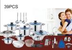 Wholesale Cost 39pcs Cooking Pot Stainless Cookware Sets for Kitchen