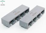 Unshielded Ganged RJ45 Female Connector , Gray Housing 4 Port Rj45 8 Pin