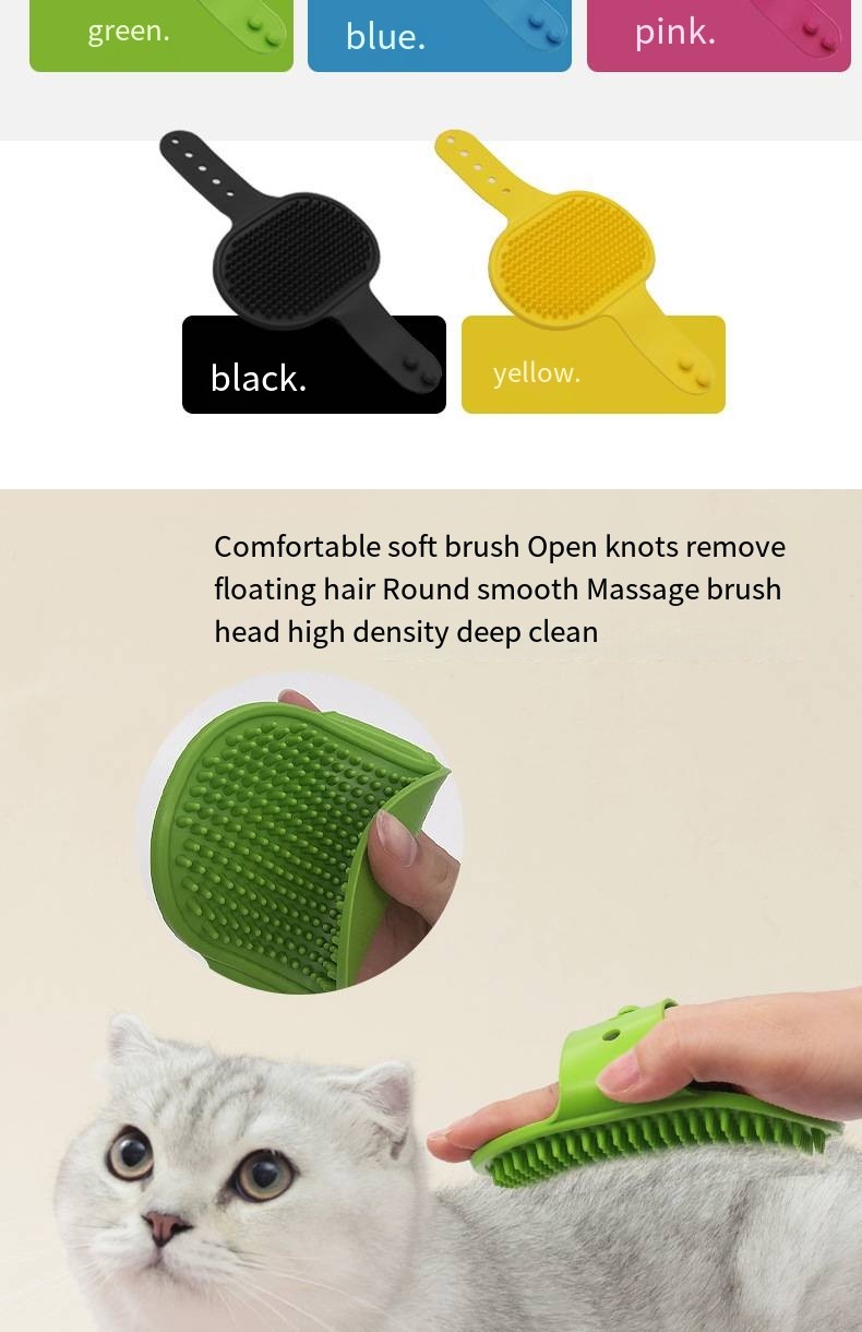 Pet TPR Bath Brush Dog Wet And Dry Bath Massage Brush Cat Cleaning Shampoo Glove