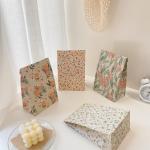 Small Floral Folded Handle Present Paper Bags 30gsm-160gsm Wedding Paper Gift
