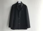 Winter Mens Medium Trench Coat Black Cashmere Trend Outwear Welt Pockets