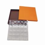Luxury Chocolate Packaging Orange Kraft Paper Box 25 Pcs With Plastic Inner