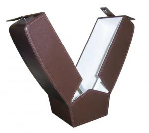 Wholesale Luxury PU Leather Wine Packaging Box Single Bottle Wine Boxes With Leather String from china suppliers