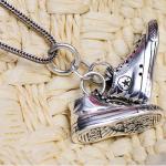 Men and Women Sterling Silver Pendant Necklace with Silver Shoes Pendant