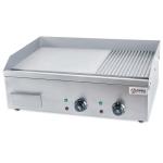Hotel Kitchen Equipment Half Flat Half Pit Electric Griddle Silver Steel