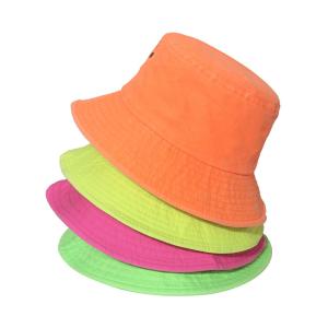 Wholesale Retro Simple Breathable Fluorescent Cotton Bucket Hat For Women from china suppliers