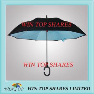 Wholesale China Creation black and light blue anti wind reverse parasol from china suppliers
