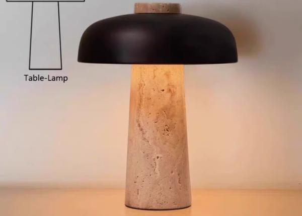 Yellow travertine wooden table lamp bedroom for home decorator interior stone