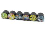 Patterned Zinc Alloy 10 Inch Herb Grinder Flat Animation - Black Style