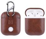 Shockproof Drop Proof Anti-Lost Carabiner Pu Leather Earphone Protective Bag