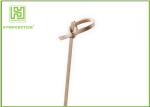 Natural Color Bamboo BBQ Sticks Food Skewers With Knot Well Polished