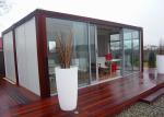 White And Red Modern Container House , Environment Friendly Living Container