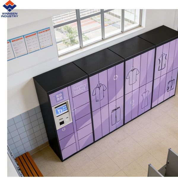 Winnsen Intelligent Outdoor Laundry Locker with WiFi APP Integration 15 inch Touch Screen and Remote Management Platform