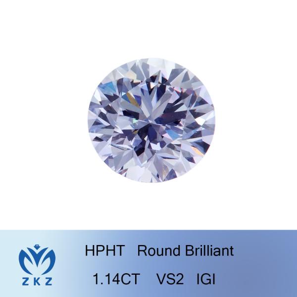 Customizable Lab Grown Diamond 1.14 Carat CVD HPHT Round White Diamond certified