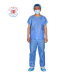 Blue Short Sleeve Hospital Surgical Scrubs Disposable Scrub Suit Clothing