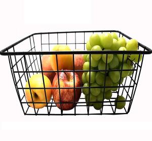 Wholesale Home Snacks Rectangle Small Wire Storage Basket Black Silver White from china suppliers