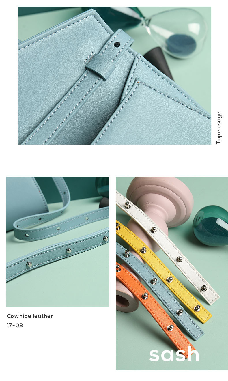 Genuine Leather Handbags with Shoulder Strap Ring Handle Envelope Bag