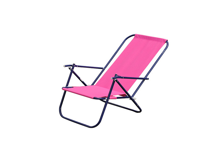 Polyester Material Steel Folding Camping Chair Solid Colors And Printed Patterns