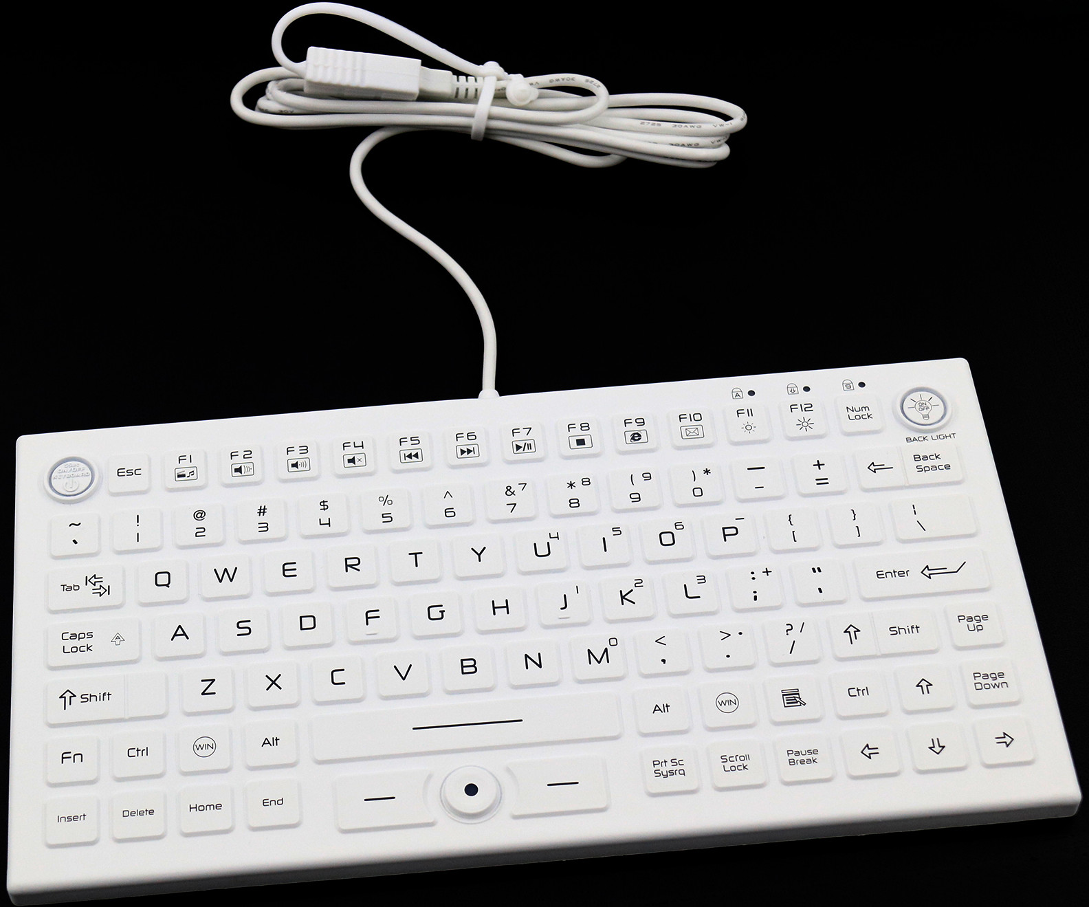 Compact Antivirus Medical Keyboard With 12 Function Keys And FSR Mouse