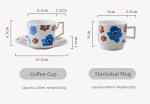 200ml Floral Latte Cappuccino Ceramic Cup Porcelain Coffee Tea Mug And Saucer