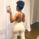 Ribbed Sexy Women Bodycon Jumpsuit Backless Bodycon Jumpsuit