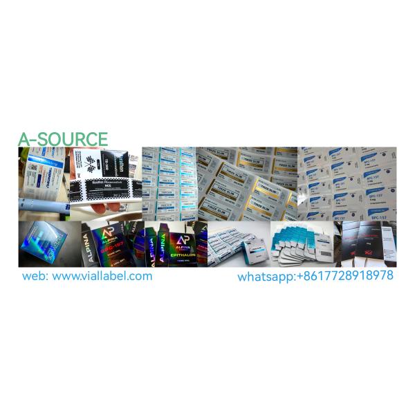 Peptide Bottle Lables Printing , Custom Printed peptides Labels Laser Holographic MOQ 100pcs