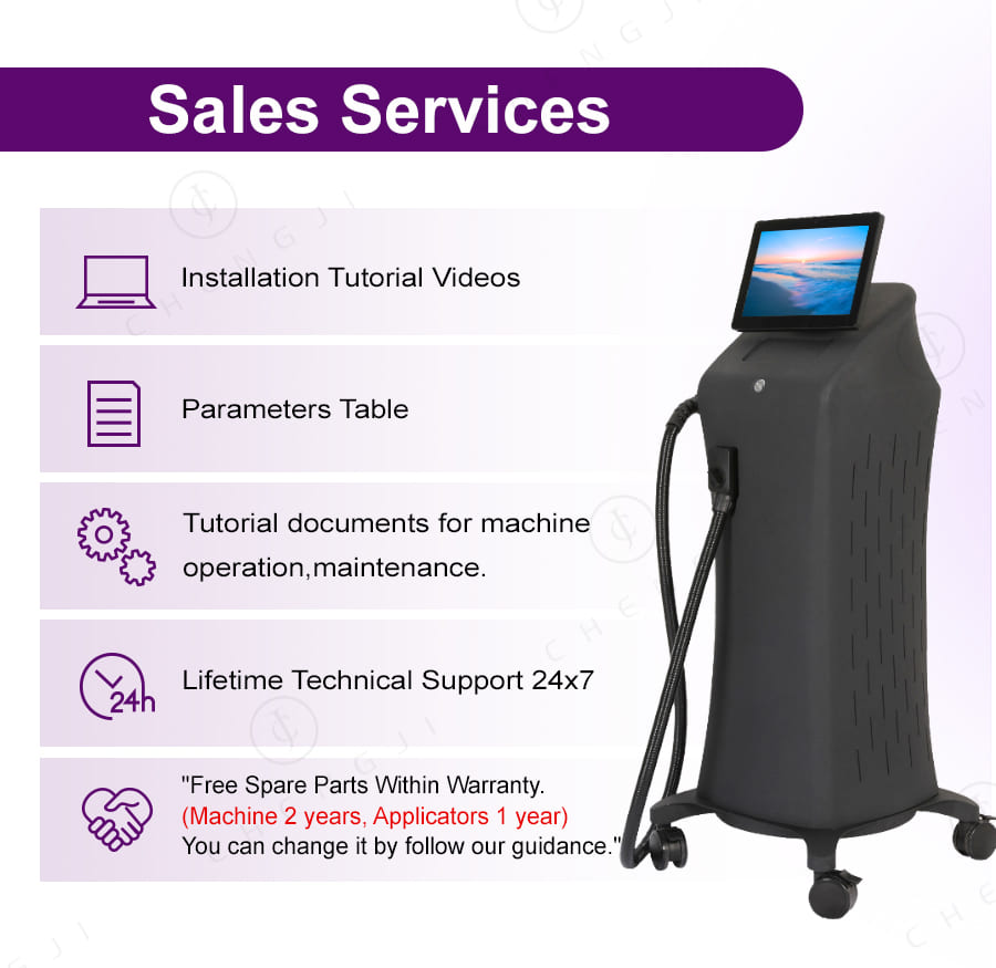 Cosmetology Diode Laser Hair Removal Machine 1000W Salon Laser Hair Removal Machine High Frequency