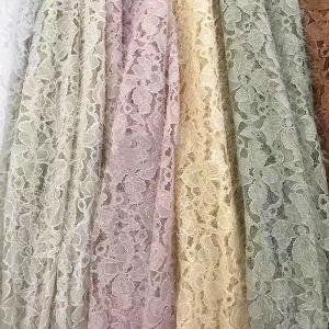Wholesale 100% Polyester Embroidery French Net Lace Fabric 145cm For Dresses Sustainable from china suppliers