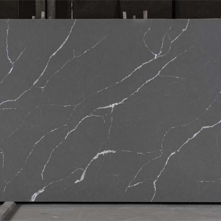 Customized Quartz Stone Slab For Bathroom Vanity Snow White Quartz Stone