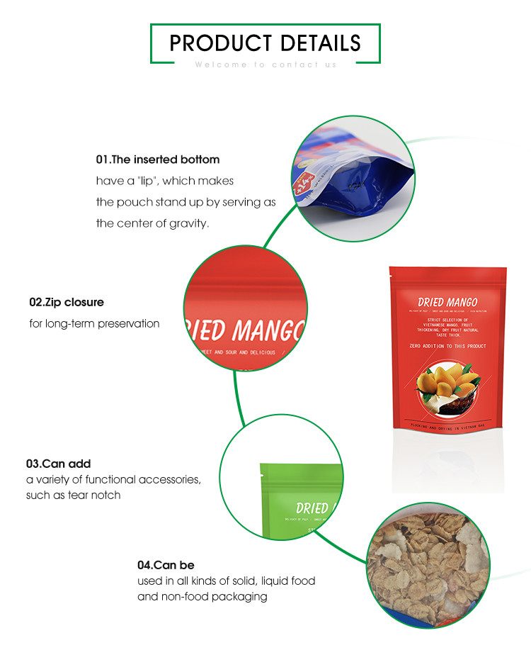 Heat Seal Foil Laminated Printed Side Gusset Bags Plastic Tea Pouches Packaging