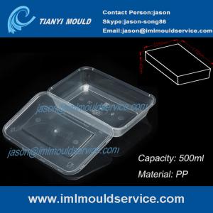 Wholesale PP 500ml clear thin wall rectangular plastic takeaway food storage mold from china suppliers