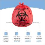 Hazardous Trash Can Liners – Medical Grade No Leak Bags - Biohazard Symbol for