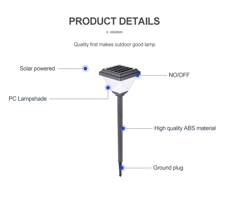 Light Control Stomproofing Pathway Ground Lightting Outdoor Solar LED Landscape Light