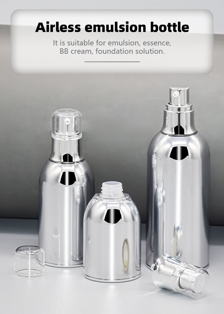 30ml/50ml/100ml Customized Color PMMA Airless Bottle Full Electroplating Design vacuum Bottle UKA55