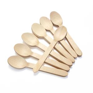Wholesale 160mm Small Round Biodegradable Wooden Spoons Environmental Protection from china suppliers