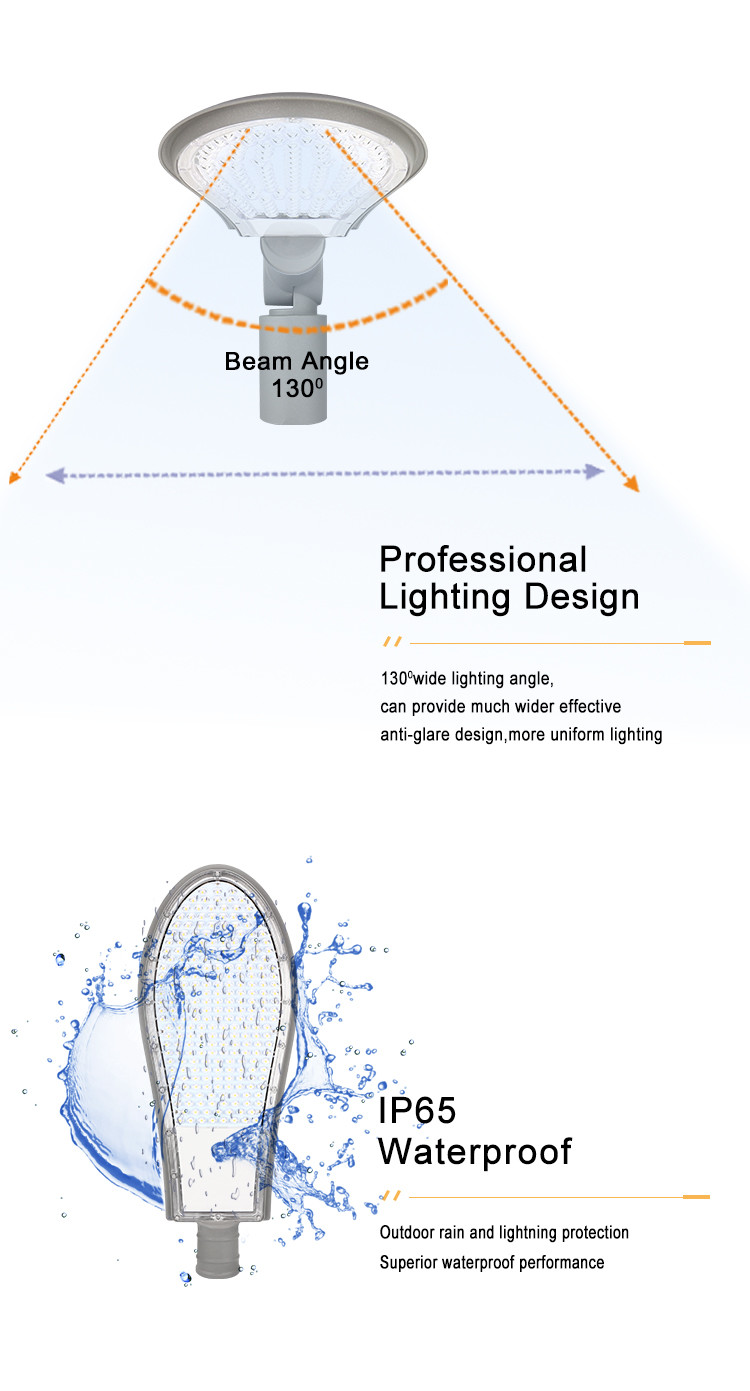 Tool Free Road Flexible Ip65 Waterproof Led Street Light Solar Powered