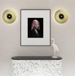 Creative Art Disc Hollow Metal Wall Lamp Hotel Bedroom Bedside New Earth led