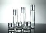 Empty Facial Oil Packaging Clear Frosted Glass Cosmetic Pump Bottle 50ml 80ml