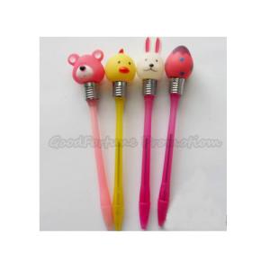 Wholesale Hot Sale Creative Promotional printed logo led light cartoon animal ballpoint pen gift from china suppliers